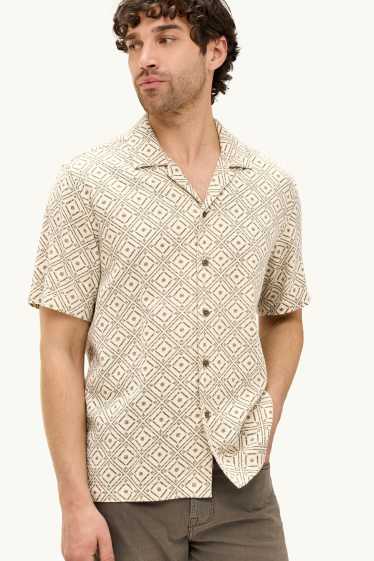 Herren - Hemd - Regular Fit - Reverskragen - gemustert - beige