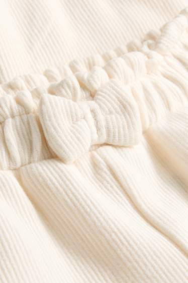 Neonate - Pantaloni sportivi per neonati - a coste - crema