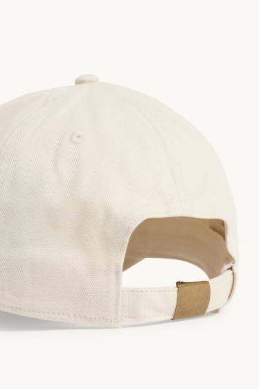 Uomo - Cappellino - tessuto tramato - crema