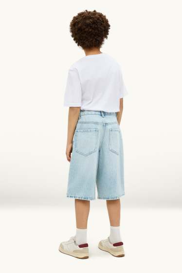 Children Boys - Denim Bermuda shorts - light blue