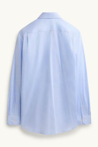 Herren - Businesshemd - Regular Fit - Kent - gestreift - blau / weiß