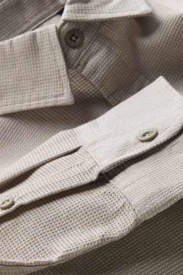 Herren - Hemd - Regular Fit - Kent - strukturiert - beige
