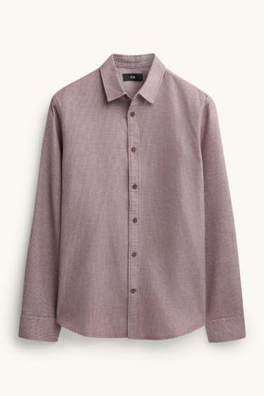 Home - Camisa - regular fit - Kent - texturada - vermell