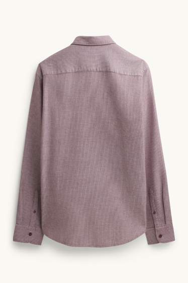 Home - Camisa - regular fit - Kent - texturada - vermell