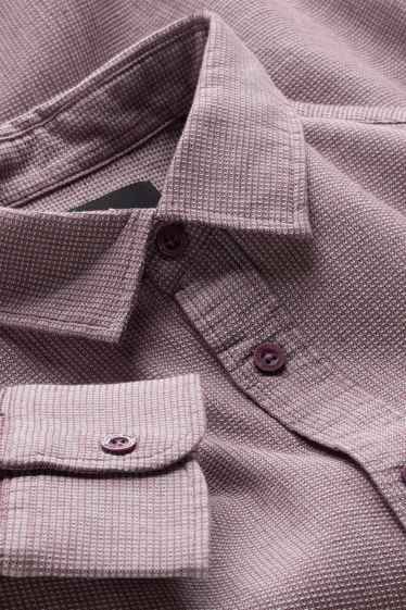 Home - Camisa - regular fit - Kent - texturada - vermell