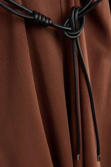 Women - Skirt with belt - brown