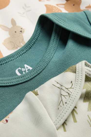 Baby Boys - Multipack of 3 - woodland animals - baby bodysuit - green