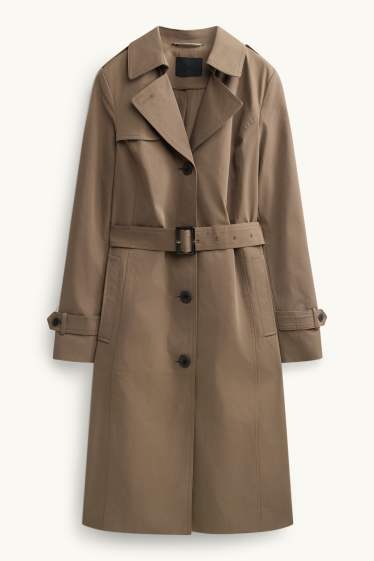 Dames - Trenchcoat - waterafstotend - kaki