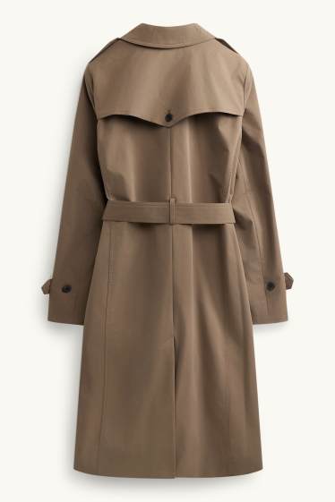 Dames - Trenchcoat - waterafstotend - kaki