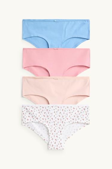 Damen - Multipack 4er - Hipster - rosa / blau