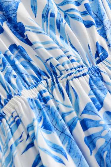 Kinder Mädchen - Pflanze - Kleid - blau