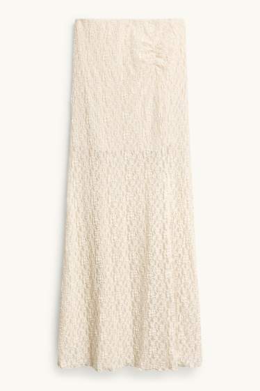 Women - Denim skirt - creme