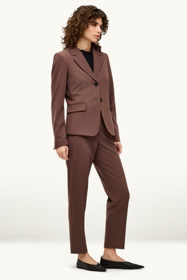 Damen - Business-Hose - Mid Waist - Cigarette Fit - braun