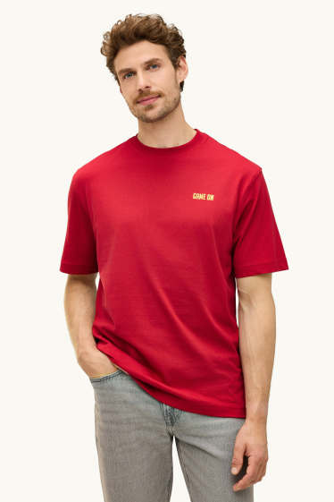 Heren - T-shirt - rood