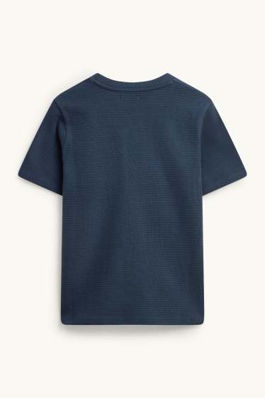 Enfants garçons - T-shirt - finition texturée - bleu foncé