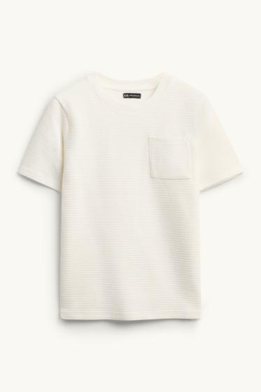 Enfants garçons - T-shirt - finition texturée - blanc