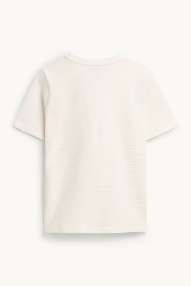 Enfants garçons - T-shirt - finition texturée - blanc