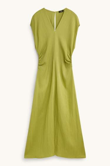 Femmes - Robe à col V - straight fit - vert