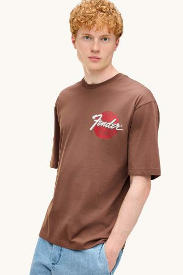 Men - T-shirt - oversized - Fender - brown
