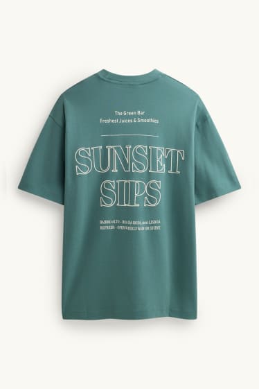 Herren - T-Shirt - Relaxed Fit - petrol