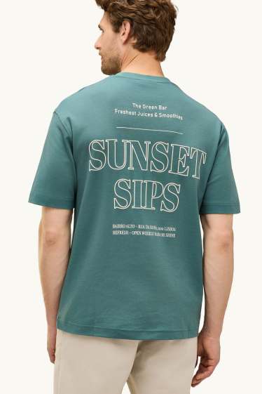 Herren - T-Shirt - Relaxed Fit - petrol