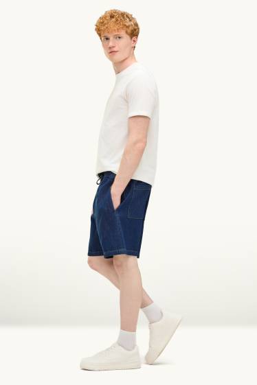 Hommes - Short en jean - jean bleu foncé