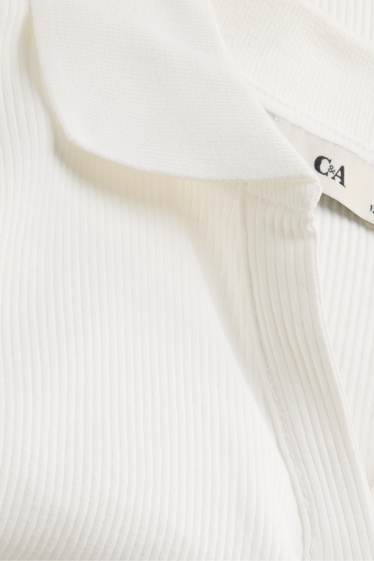 Kinderen: meisjes - Poloshirt - geribd - wit
