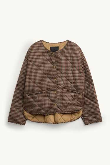 Femmes - Veste matelassée - à carreaux - marron