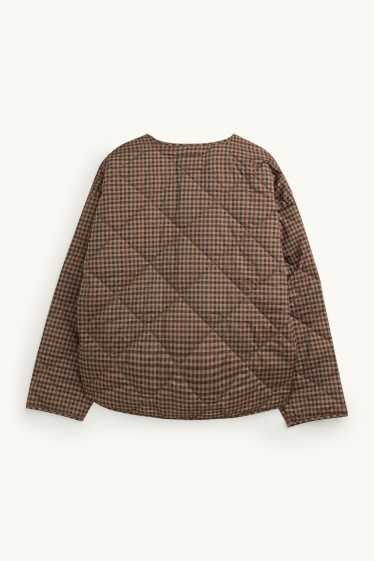 Femmes - Veste matelassée - à carreaux - marron