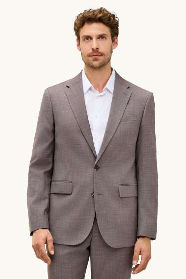 Uomo - Giacca coordinabile - regular fit - tessuto elasticizzato - marrone