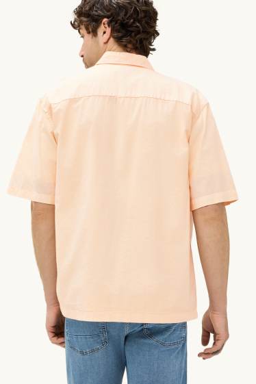 Pánské - Košile - relaxed fit - kent - oranžová