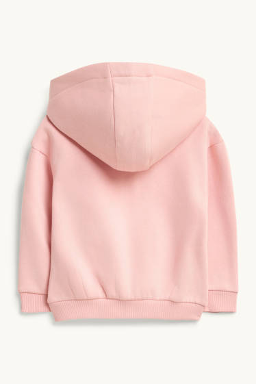 Kinderen: meisjes - Hartje - sweatvest met capuchon - roze