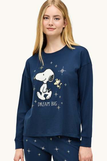 Damen - Pyjama - Peanuts - dunkelblau