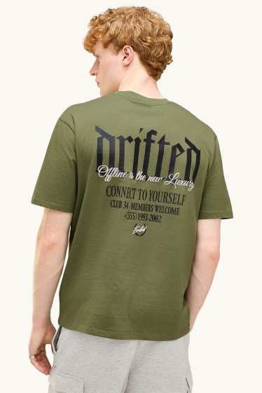 Heren - T-shirt - relaxed fit - groen