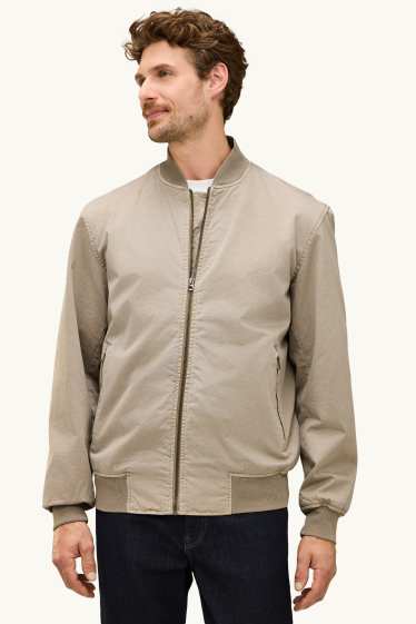 Heren - Bomberjack van denim - beige