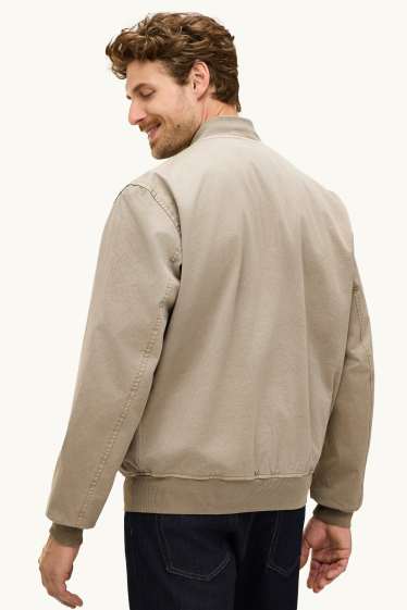 Heren - Bomberjack van denim - beige