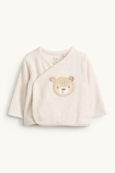 Unisex - Leopard - outfit pro novorozence - 2dílný - béžová