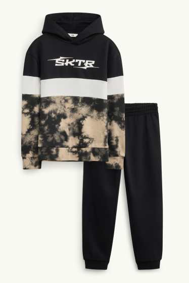 Kinder Buben - Set - Hoodie und Jogginghose - 2 teilig - schwarz