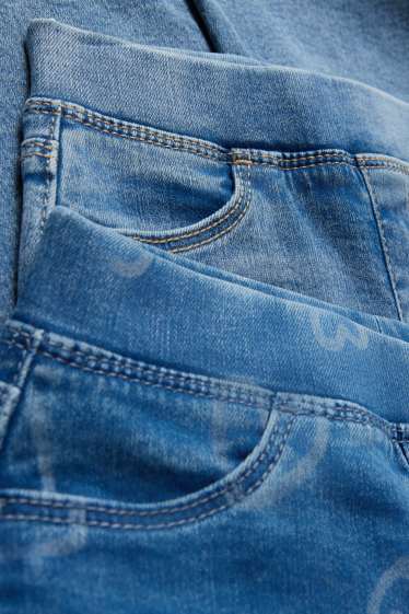 Copii - Fete - Inimă - multipack 2 perechi - wide leg jeggings - denim-albastru