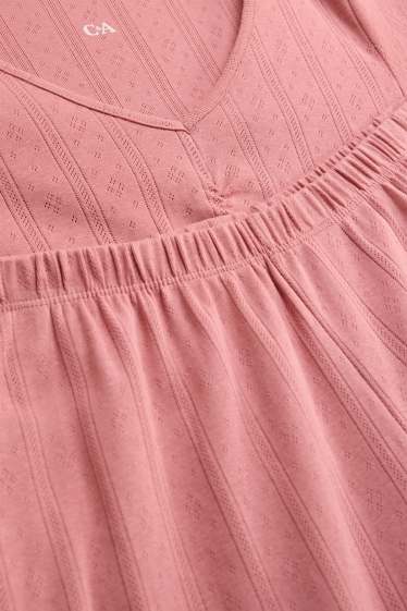 Dames - Pointelle pyjama - koraal