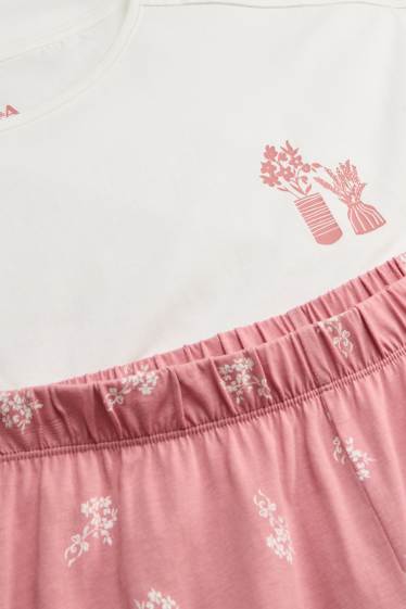 Femei - Pijama - alb / roz