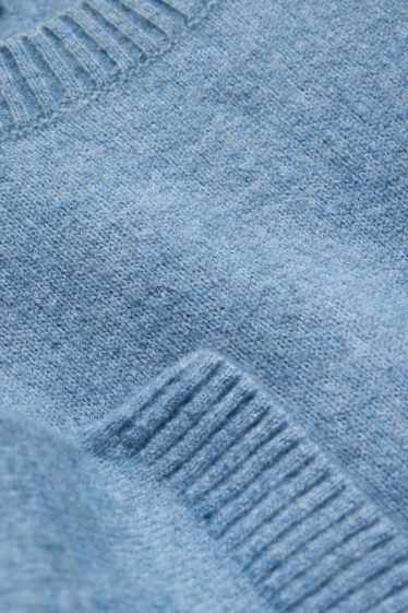 Damen - Strickpullover - kurzarm - hellblau