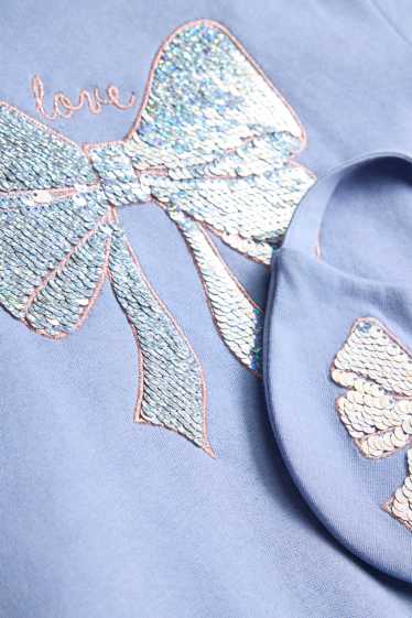 Kinder Mädchen - Schleife - Set - Sweatshirt und Tasche - 2 teilig - blau