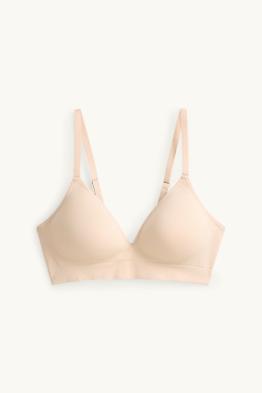 Damen - BH ohne Bügel - wattiert - seamless - beige