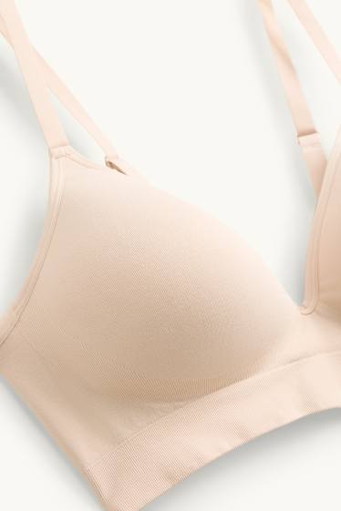 Damen - BH ohne Bügel - wattiert - seamless - beige