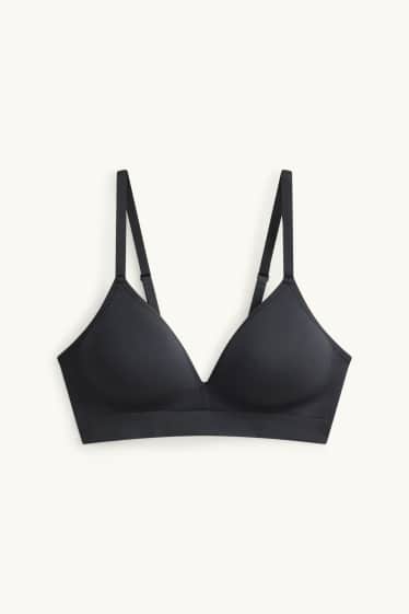 Damen - BH ohne Bügel - wattiert - seamless - schwarz