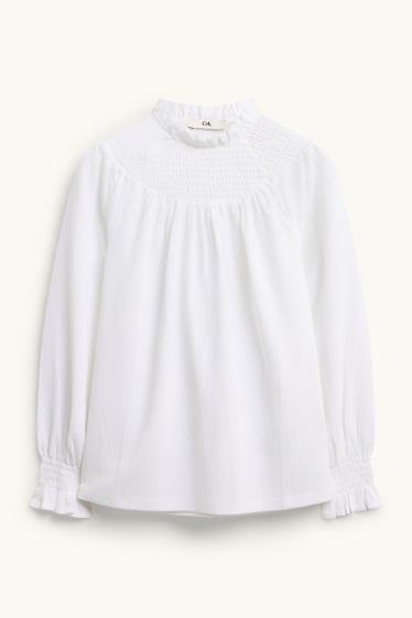 Kinder Mädchen - Musselin-Bluse - weiß
