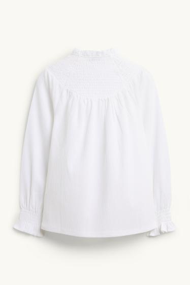 Kinder Mädchen - Musselin-Bluse - weiß