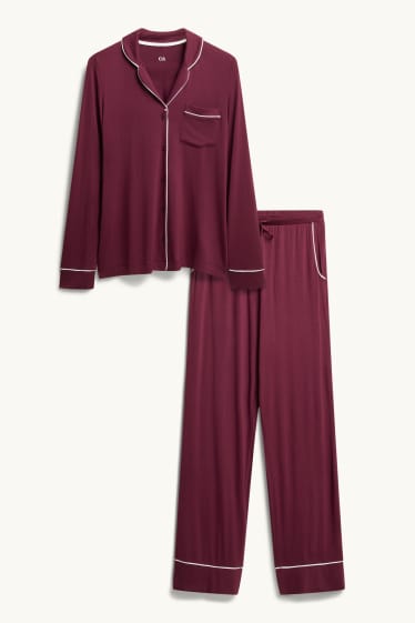 Femei - Pijama din viscoză - bordo