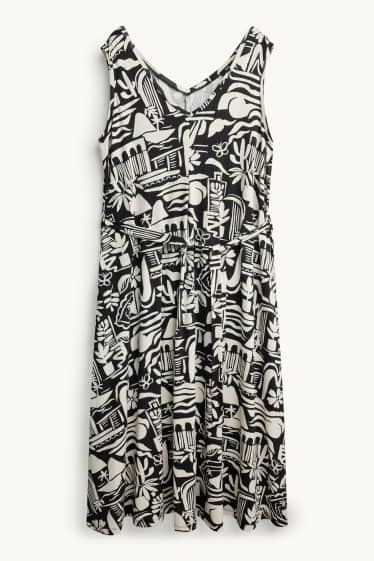 Dames - Jurk - zwart / wit